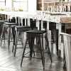 Flash Furniture Cierra Set of 4 Commercial Grade 24" High Backless Metal Indoor Counter Height Stools with All-Weather Poly Resin Seats - 2 of 4
