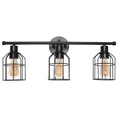 3-Light Industrial Wired Vanity Pendant Matte Black - Lalia Home