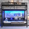 TIRAMISUBEST Queen over Queen / Full over Full Bunk Bed with Shelves and Drawers, Metal Bunk Bed with USB Ports and Lights - 3 of 4