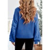 Girls Crewneck Knit Pullover Sweaters Long Lantern Sleeve Oversized Knit Cute Jumper Tops - 2 of 4