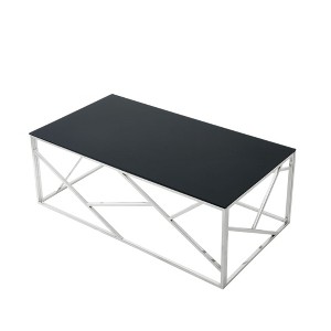 NicBex Modern 48" Rectangle Coffee Table with Geometric Metal Frame for Living Room and Bedroom - 1 of 4