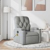 vidaXL Massage Recliner Chair Light Gray Fabric - 2 of 4