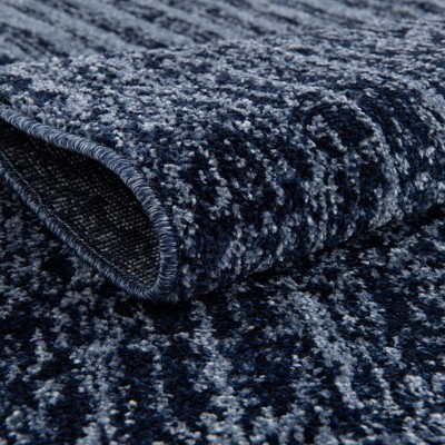 Square Tufted Blue Indoor Easy-Care Synthetic Pillow