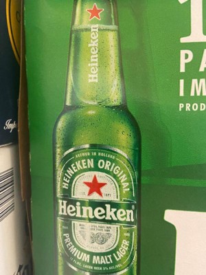 Heineken Original Lager Beer, 6 Pack, 12 fl oz Bottles, 5% Alcohol by Volume