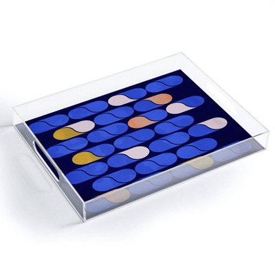 17" x 14" Acrylic Showmemars Modern Pattern Tray Blue - society6