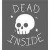 Halloween Cartoon Skull Dead Inside Crew Neck Short Sleeve Adult T-shirt-Medium-Black - 2 of 2
