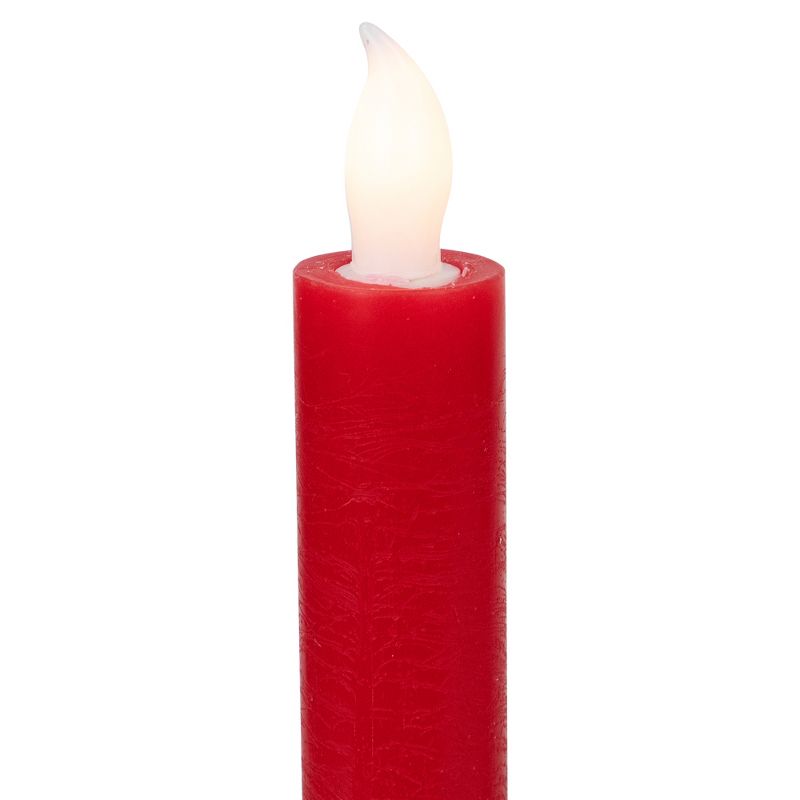 Northlight Set of 4 Red LED Flickering Christmas Flameless Taper Candles 9.75", 4 of 6