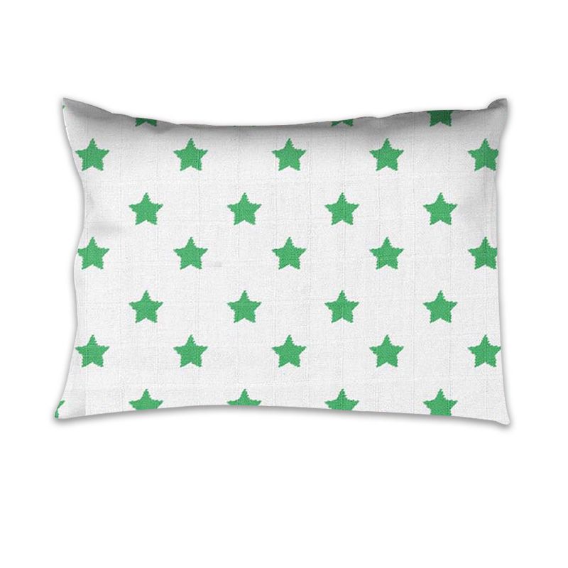 Bacati - Stars Green Muslin 3 pc Toddler Bed Sheet Set 100 percent cotton, 5 of 7