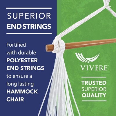 Striped Cotton Hammock Chair with Hardwood Spreader Bar