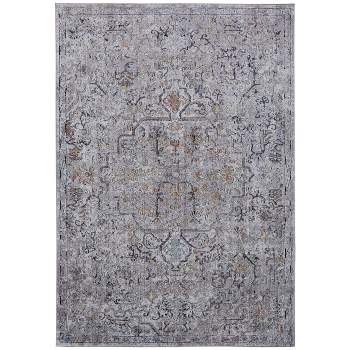 Armant Traditional Distressed Gray/Taupe/Yellow Area Rug
