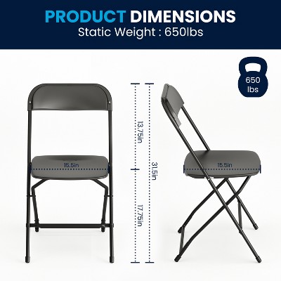 Hercules Series Black Steel Frame Folding Chair Set of 2