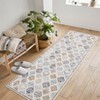 Boho Floral Area Rug , SoftFaux Wool Shag Rugs Farmhouse Washable Anti Slip Large Carpet Rug for Entryway Bedroom Living Room Hallway and Laundry Room - 3 of 4