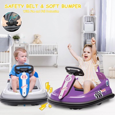 Bumper Car for Toddlers, 6V Electric Ride On Toys for Kids, 1.9 MPH Max Speed, Steering Wheel, 360 Degree Spin, 2-Speeds, Lights, Music & Horn