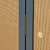 GlasFlength Decorative Storage Cabinets Elegant Curved Dining Cabinet with Woven Rattan Doors and Gold Trim for Dining Room, Gray, 47.2"*15.7"*31.1" - 4 of 4