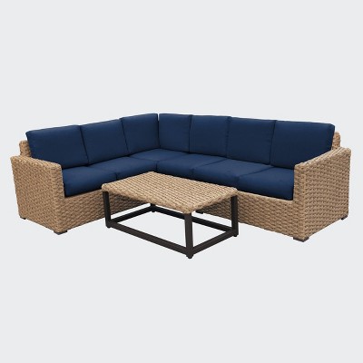 Avalon 5pc Outdoor Sectional - Navy - Leisure Made