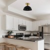 DORESshop 10 in. 1-Light Matte Black and Gold Semi-Flush Mount for Foyer, Kitchen, E26 Base, No Bulbs Included (2-Pack) - 3 of 4