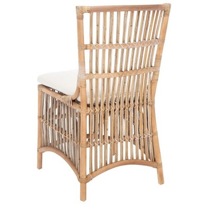 Erika Gray Rattan Accent Chairs with Cushions, Set of 2