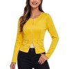 Zeagoo Womens Blazer Cropped Open Front Zipper Dress Jacket O Neck Casual Office Suit Jacket - 2 of 4