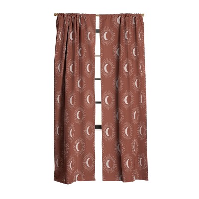 Avenie Nightglow Rust Set of 2 Panel Blackout Window Curtain - Deny Designs