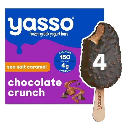 Yasso Frozen Greek Yogurt Indulgent Caramel Dark Chocolate Crunch - 4ct