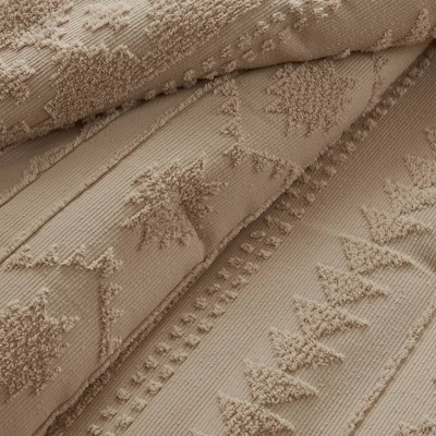 Tan Full Down Alternative Microfiber Comforter Set with Gathered Embellishment