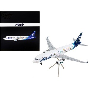 Airbus A320 Commercial Aircraft "Alaska Airlines - Fly With Pride" White w/Blue Tail 1/200 Diecast Model Airplane by GeminiJets - 1 of 3