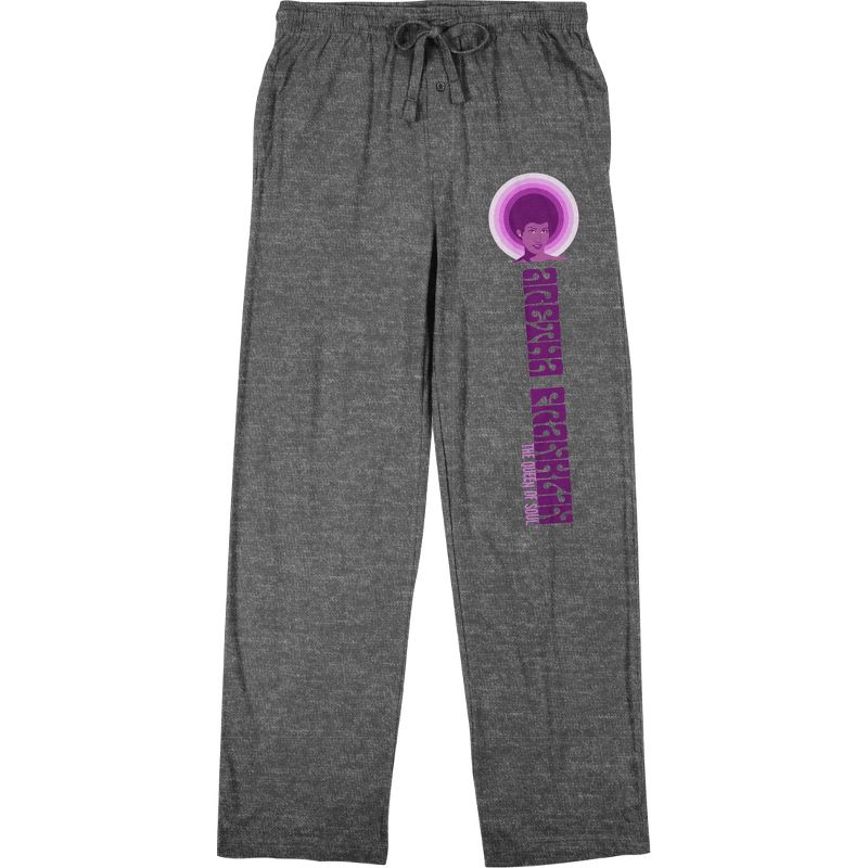 Aretha Franklin Singer In Purple Circle Men's Gray Heather Sleep Pajama Pants, 1 of 4