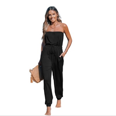 Women's Tube & Tie Tapered Jumpsuit - Cupshe