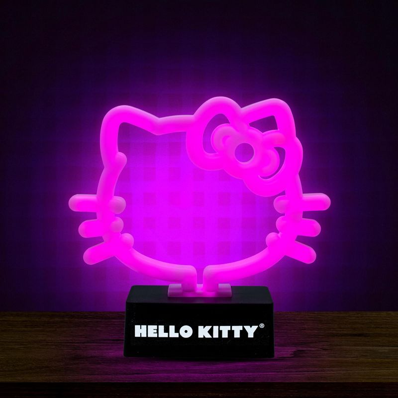 Silver Buffalo Hello Kitty Face and Bow 6.5 -Inch LED Neon Mood Light, 2 of 10