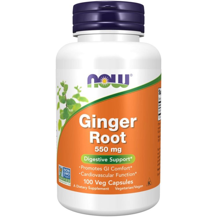 Ginger Root 550mg by Now Foods  -  100 Capsule, 1 of 3