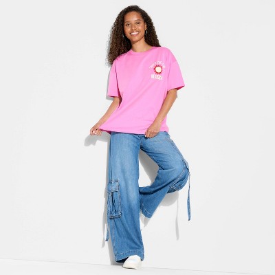 Women's Short Sleeve Oversized Graphic T-Shirt - Wild Fable™