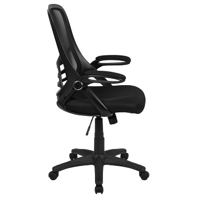 Flash Furniture Porter High Back Black Mesh Ergonomic Swivel Office Chair with Black Frame and Flip-up Arms - Thumbnail 3