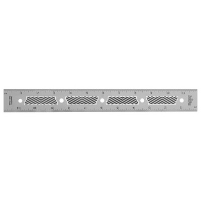 JessEm 07411 Stainless Steel 12” Precision Ruler with Patented Flex Grip and Fade-Resistant Markings