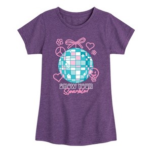 Girls' - Instant Message - Show Your Sparkle Fitted Short Sleeve Graphic T-Shirt - 1 of 4