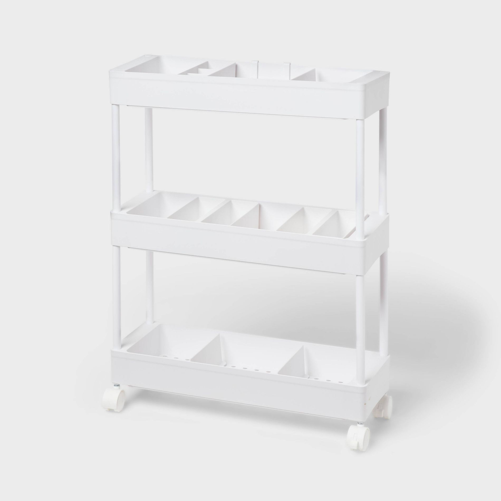 Narrow Rolling Cart with Accessories White - Brightroom™
