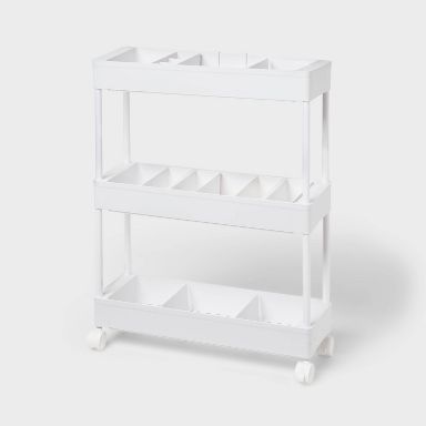 Narrow Rolling Cart with Accessories White - Brightroom™