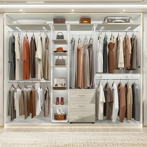 Aheaplus 96'' Wide Heavy-duty Closet Organizer System with Drawers and Tower Kit - 1 of 4