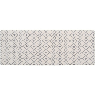 World Rug Gallery Modern Boho Trellis Anti Fatigue Standing Mat - Cream 18x47