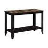 Transitional Brown Marble-Look Accent Console Table with Espresso Tapered Legs, Narrow Entryway & Sofa Table - 2 of 4