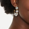 New Years Holiday Disco Ball Hoop Earrings - Silver/Gold - image 2 of 3