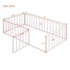 Racxily Twin Size Metal Floor Bed Frame with Fence and Door - 3 of 4