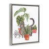 Stupell Industries Grey Cat Pet Terracotta House Plants Tropical Monstera Floating Frame Canvas Art, Gray, 17" x 21" - 2 of 4