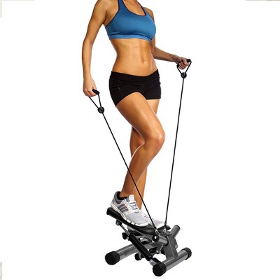 BalanceFrom Adjustable Stepping Machine and Step Counter, Leg Workout Machine & Mini Stair Stepper with Resistance Bands, for Home Workouts, Black