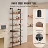 VEVOR Industrial Pipe Shelf, 6 Tier 24x9.84in,Wall-Mount Floating Rustic Wood Shelves Bracket Display Bookshelf, Storage Rack Sundries Holder, Black - 4 of 4