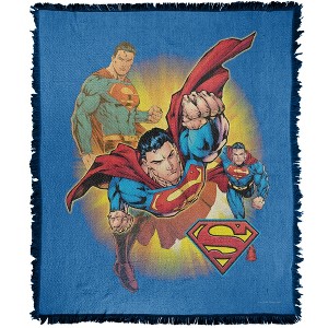 DC Superman Superman Collage Blanket 50"x60" Woven Tapestry - 1 of 4