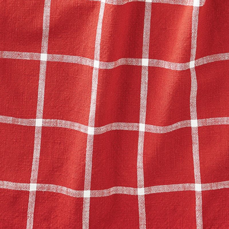 tagltd Classic Check Slub Bib Apron with Large Pocket and Waist Tie Red, One Size Fits Most, Machine Wash, 2 of 3