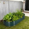 Galvanized Raised Garden Bed Kit with Zippered PVC Cover – Sturdy Oval Metal Planter Box for Vegetables - 3 of 4