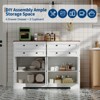 Modern Farmhouse Buffet Cabinet with Storage, Sideboard Storage Cabinet with 4 Doors & 4 Drawers Coffee Bar - 4 of 4
