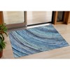 HomeRoots 3' X 5' Blue Aqua And Ivory Abstract Washable Indoor Outdoor Area Rug - 2 of 4