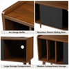 Record Player Stand, End Table with Charging Station, Vinyl Storage Table Holds Up to 220 Albums, Turntable Stand, Retro Stereo Stand - 4 of 4